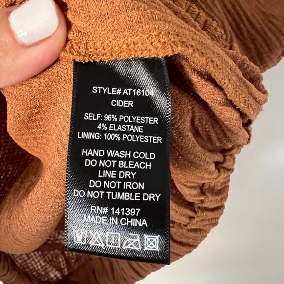 ASTR The Label Puff Sleep Short Sleeve Top Brown Cider Size XS - Picture 4 of 9